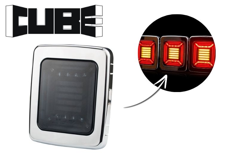 Lampa zespolona tylna CUBE LZD 2828/GRAPHITE z ramką metalizowaną