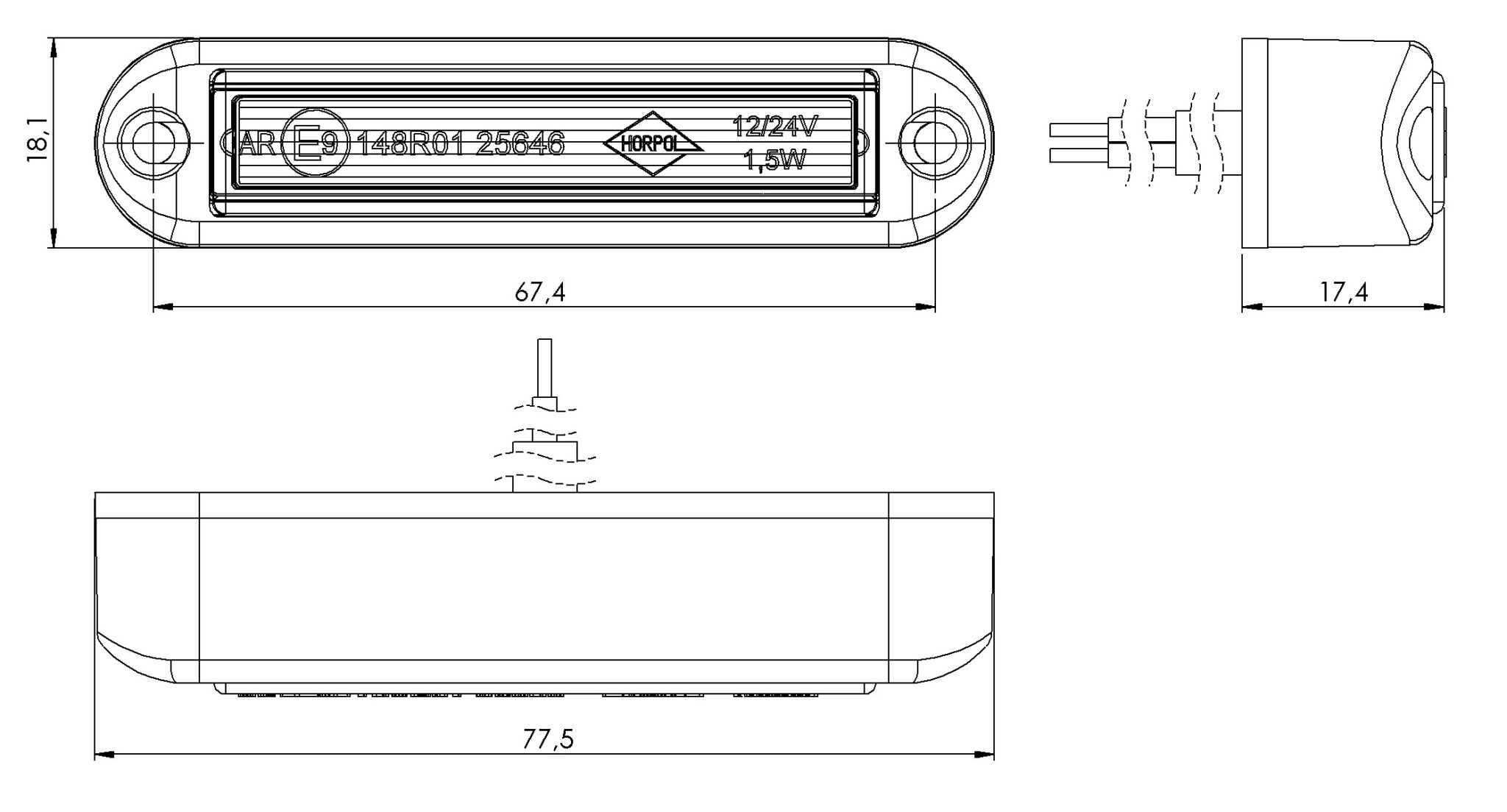 LCD 3463 Фонарь заднего хода